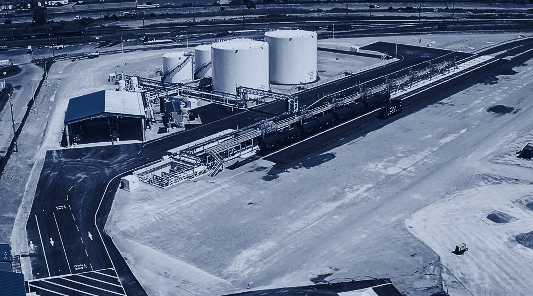 Refined products rail terminal, aerial